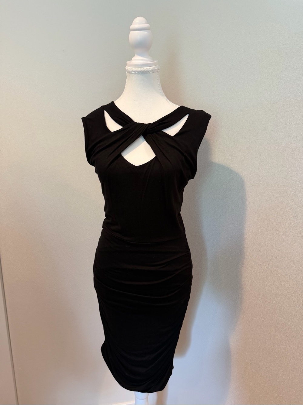 INC International Concepts Black Twist Knot Midi Dress